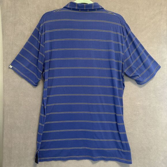 Tasc Performance Polo Shirt Mens Large Blue Striped Active Micro Modal Soft - Picture 2 of 8